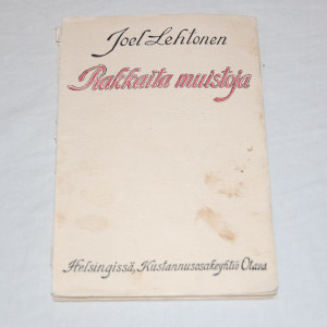 Joel Lehtonen Rakkaita muistoja